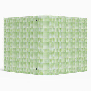 Green White Checker Abstract Pattern 3 Ring Binder