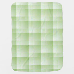 Green White Checker Abstract Pattern Baby Blanket
