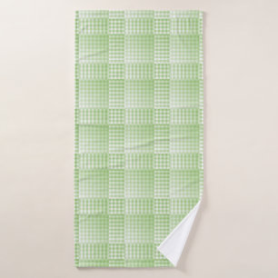 Green White Checker Abstract Pattern Bath Towel