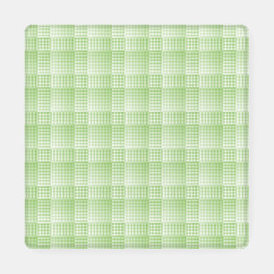 Green White Checker Abstract Pattern Coaster Set