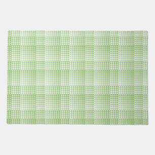 Green White Checker Abstract Pattern Doormat
