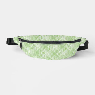 Green White Checker Abstract Pattern Fanny Pack