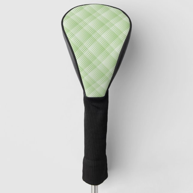 Green White Checker Abstract Pattern Golf Head Cover (Front)