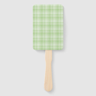 Green White Checker Abstract Pattern Hand Fan