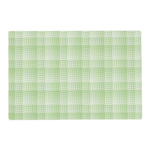 Green White Checker Abstract Pattern Laminated Placemat