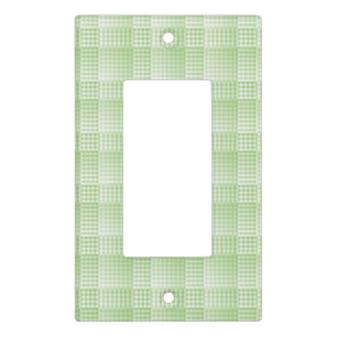 Green White Checker Abstract Pattern Light Switch Cover