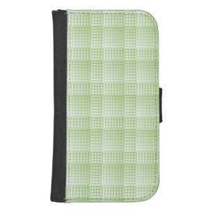 Green White Checker Abstract Pattern Galaxy S4 Wallet Case