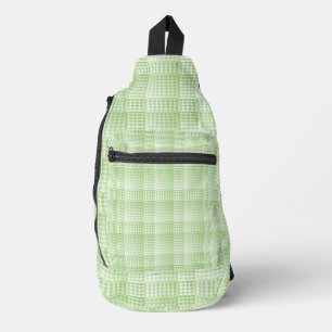 Green White Checker Abstract Pattern Sling Bag