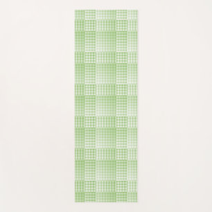 Green White Checker Abstract Pattern Yoga Mat