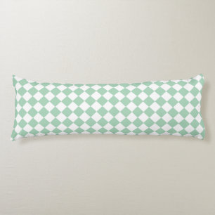 Green White Checker Diamond Pattern Body Pillow