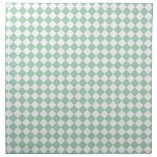 Green White Checker Diamond Pattern Cloth Napkin