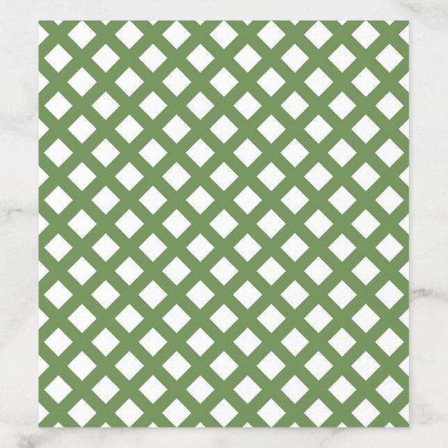 Green White Checker Diamond Pattern Envelope Liner (Design)