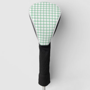 Green White Checker Diamond Pattern Golf Head Cover