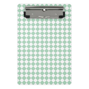 Green White Checker Diamond Pattern  Mini Clipboard
