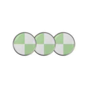 Green White Checker Pattern Golf Ball Marker