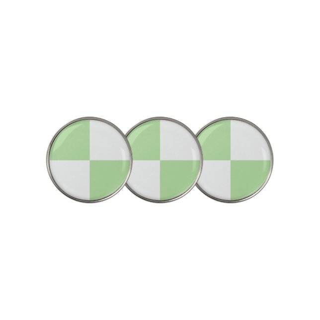 Green White Checker Pattern Golf Ball Marker (3 Up)