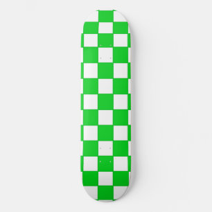 Green & White Checker Skateboard Deck
