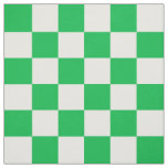 Green White Checkered Check Pattern Fabric