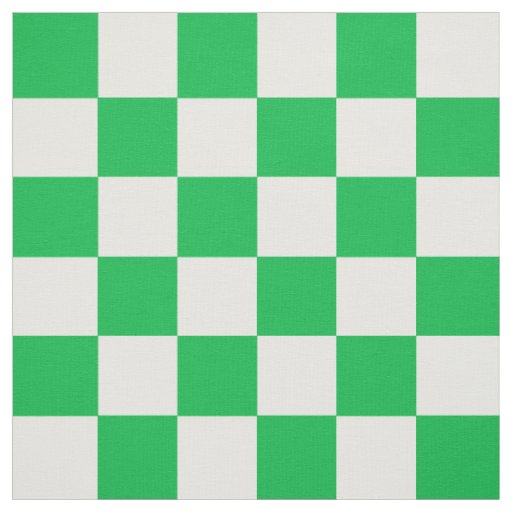 Green White Checkered Check Pattern Fabric