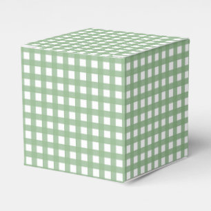 Green & White Checkered Plaid Party Favor Gift Box