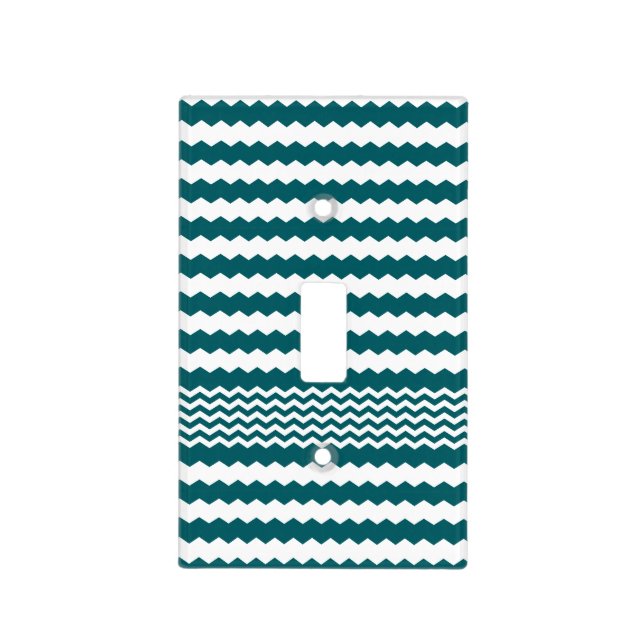 Green&White Chevron Design - Light Switch Cover (Front)