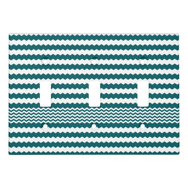 Green&White Chevron Design - Light Switch Cover (Front)
