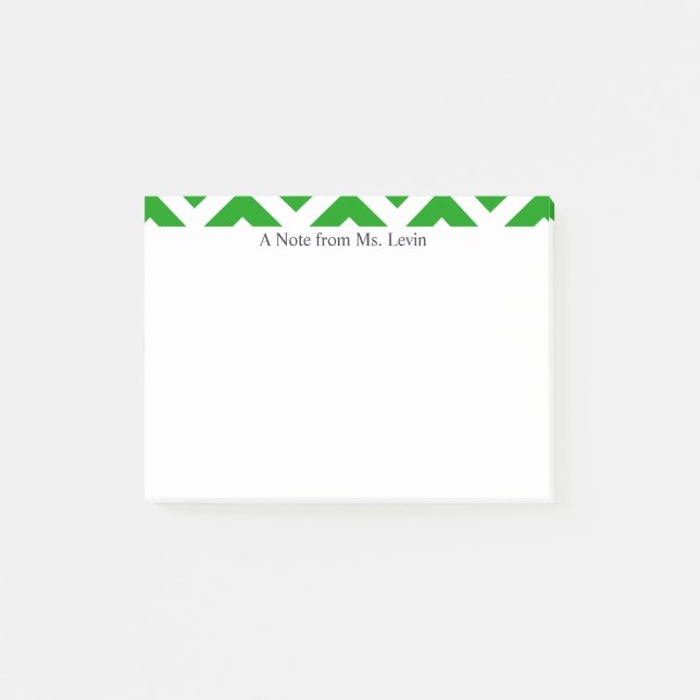 Green White Chevron Lines Custom Notes (Front)