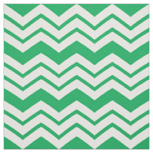 Green White Chevron Zigzag Pattern Design  Fabric