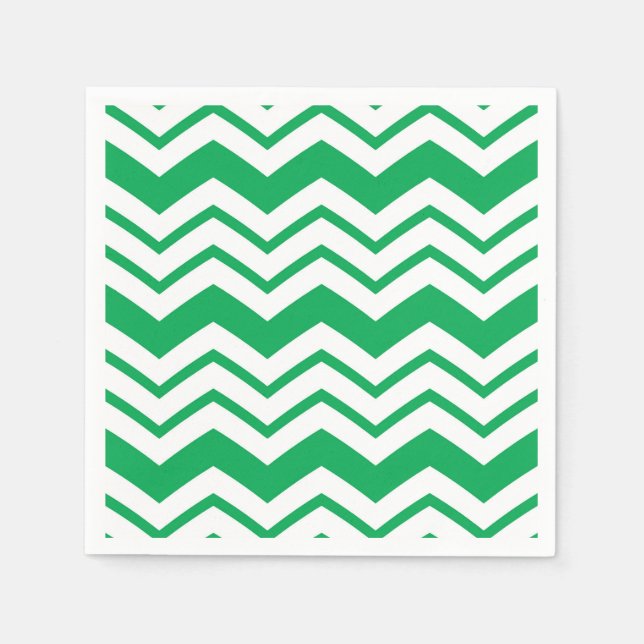 Green White Chevron Zigzag Pattern Design  Napkins (Front)