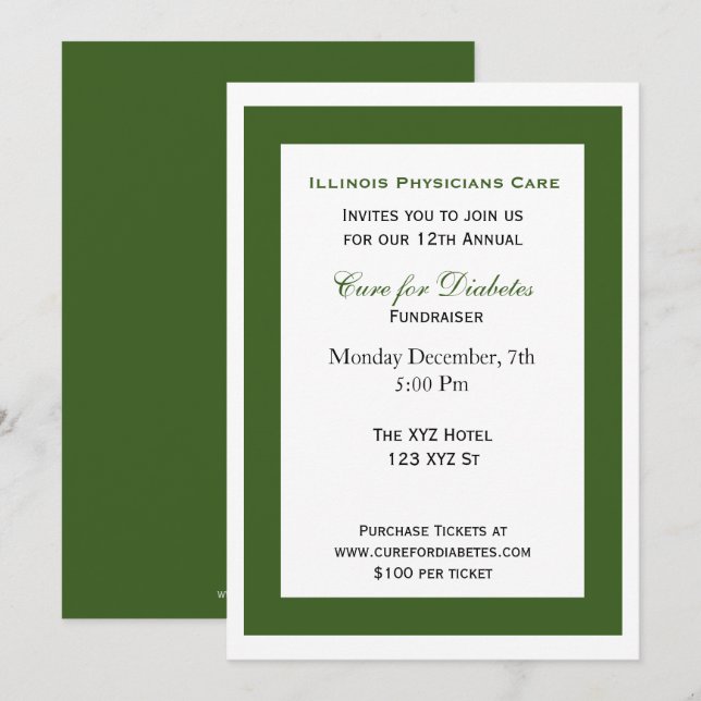 green white classy Corporate party Invitation (Front/Back)