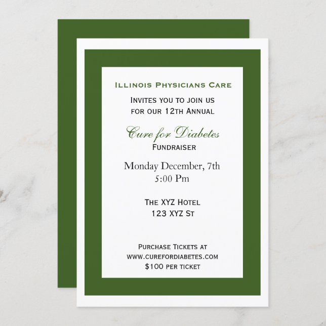 green white classy Corporate party Invitation (Front/Back)