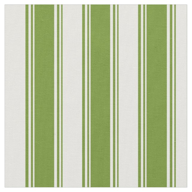 Green & White Colored Lines Fabric (Close Up)