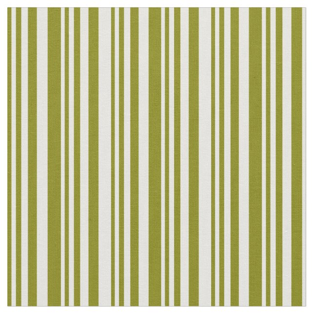 Green & White Colored Stripes Fabric (Close Up)