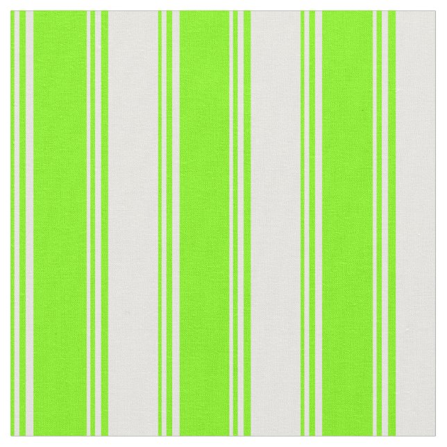 Green & White Colored Stripes Pattern Fabric (Close Up)