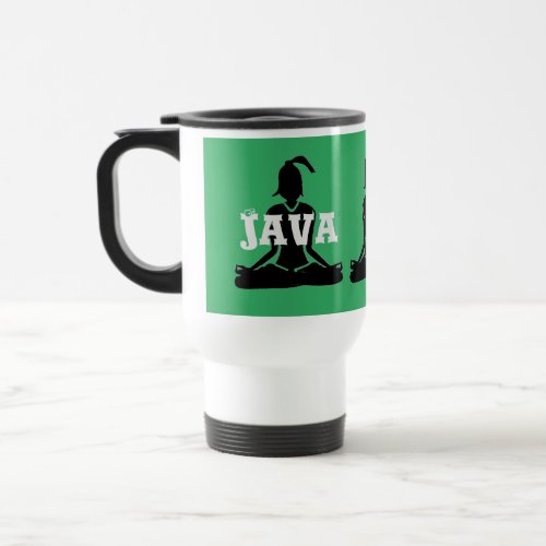 Green  White Commuter Java Yoga Travel Mug