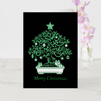 Green White corporate Christmas Foil Holiday Card