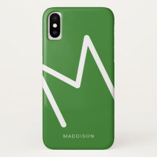 Green White Diagonal Simple Personalized iPhone X Case
