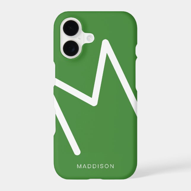 Green White Diagonal Simple Personalized Iphone Case (Back)