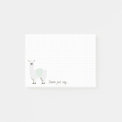 Green  White Dot Llama Say Something Note