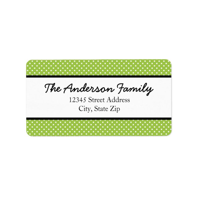 Green & White Dots - Address Labels (Front)