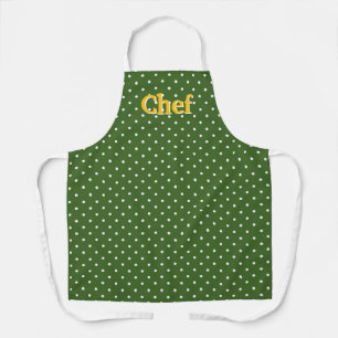Green White Dots Chef Apron