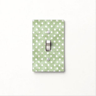 Green White Dots Stripes Light Switch Cover