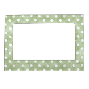 Green White Dots Stripes Magnetic Frame