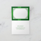 Green, White Floral, Hearts Wedding Thank You Card (Inside)