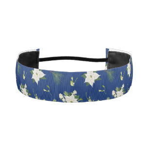 Green White Floral Navy Fashionable Athletic Headband