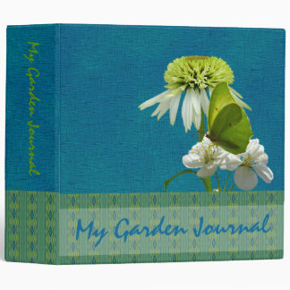 Green & White Flower Bouquet Earth Day 3 Ring Binder