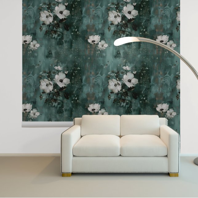 Green White Flower Floral  Wallpaper (Creator Uploaded)