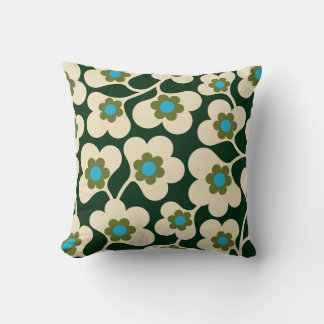 green white flowers orla kiely throw pillow