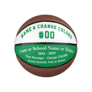 Green, White Full Size or Custom Mini Basketballs