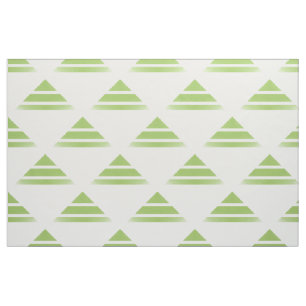 Green White Geo Triangle Pattern Fabric